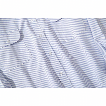 ペールストライプ　フラップポケット　シャツ　N1207