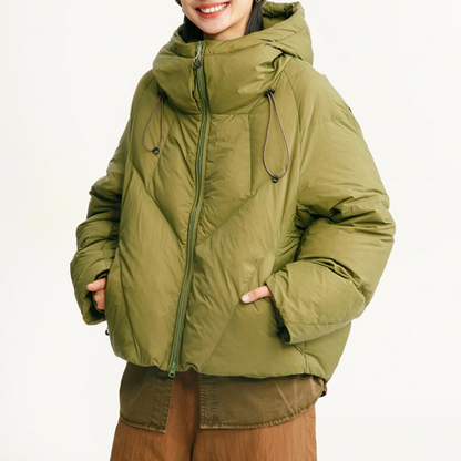 ホワイトダウン　ナイロン　フードジャケット　N955