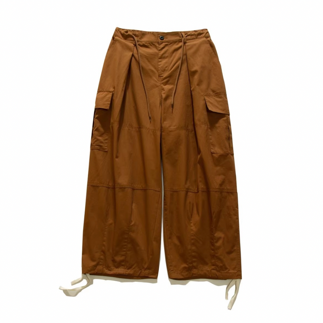 Poplin Side Pocket Wide Straight Pants N1363 ブラウン