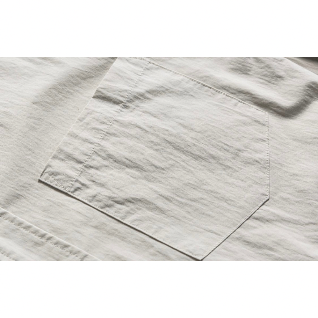 コットンナイロン　バイカラー　ポケット付き　シャツジャケット　N1235