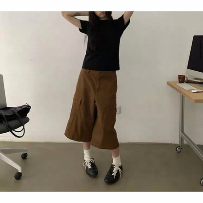 ミニヘリンボーン ワイド クロップドパンツN510