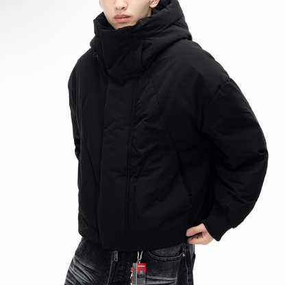 ホワイトダウン　変形パターン　フードジャケット　N915