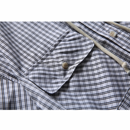 グラフチェック　フード　シャツジャケット　N1230