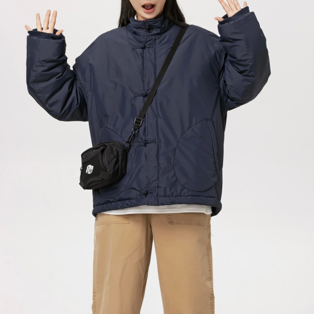 パテッド　チャイナボタン　スタンドカラージャケット　N981