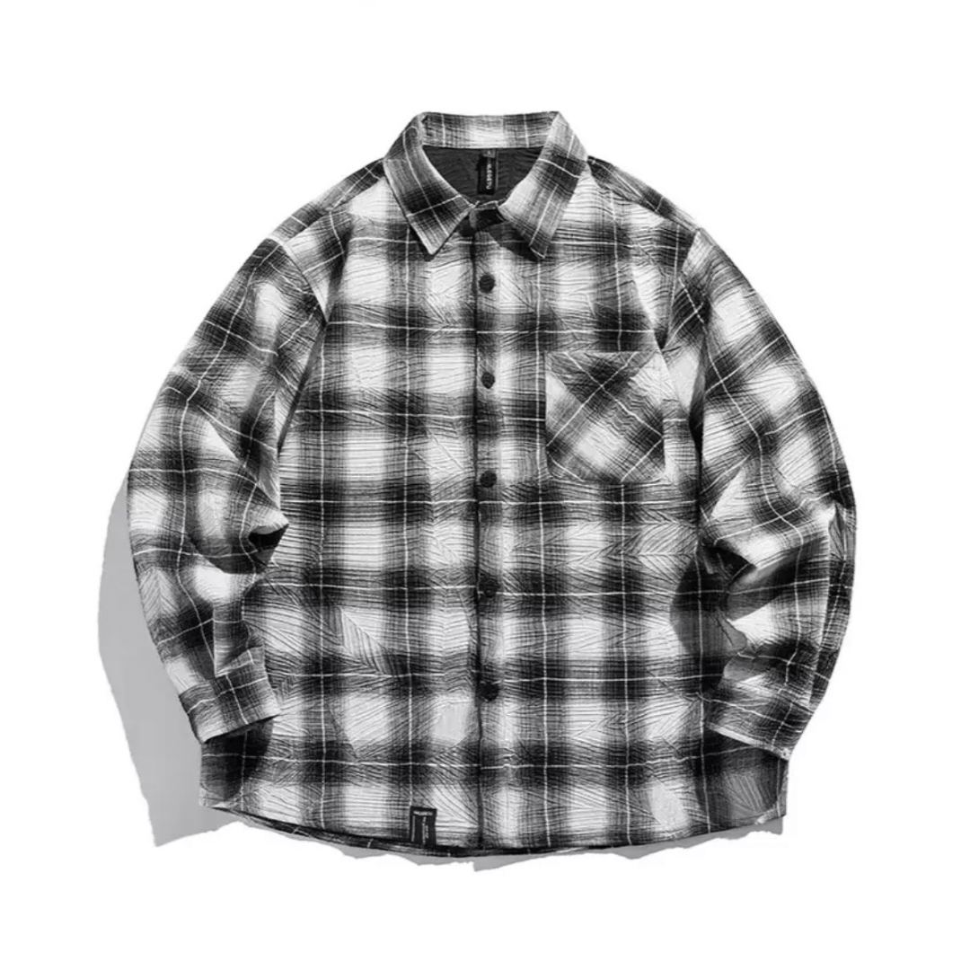 ウィンクルコットンPE　チェック　シャツ　N1215