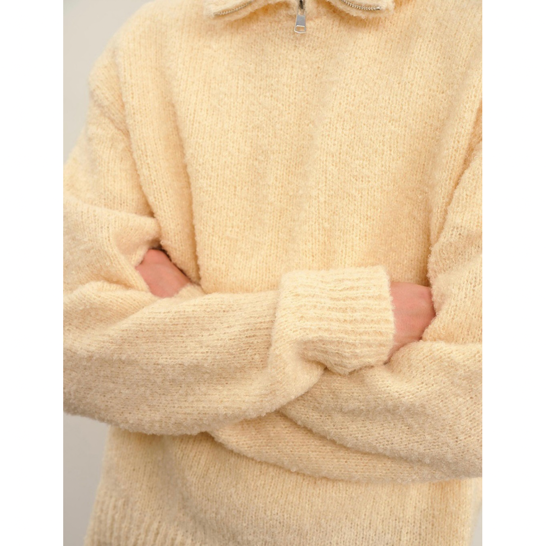 ブークレ　ハーフジップ　ニット　N931