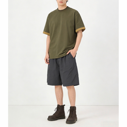 コットンポリ　バイカラーヘム　Tシャツ　N1591