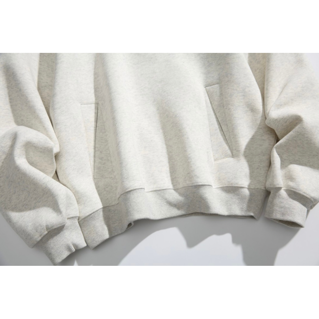 ハーフボタン　スウェット　フードプルオーバー　N1069