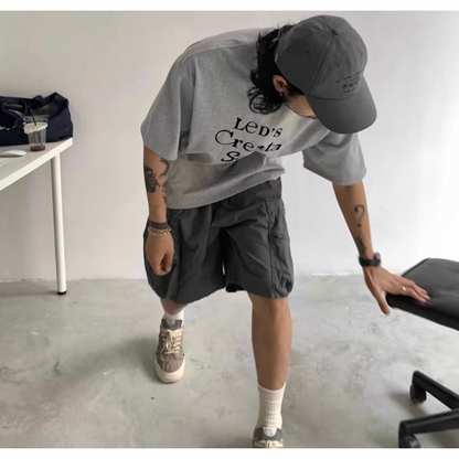 ベルテッド　ユーティリティ　ワイド　ショートパンツ　N284