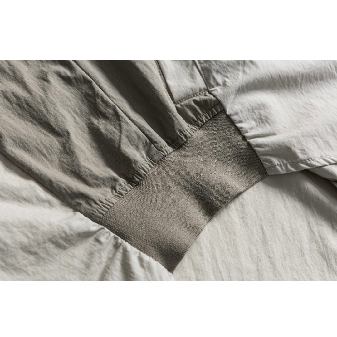 コットンナイロン　バイカラー　ポケット付き　シャツジャケット　N1235