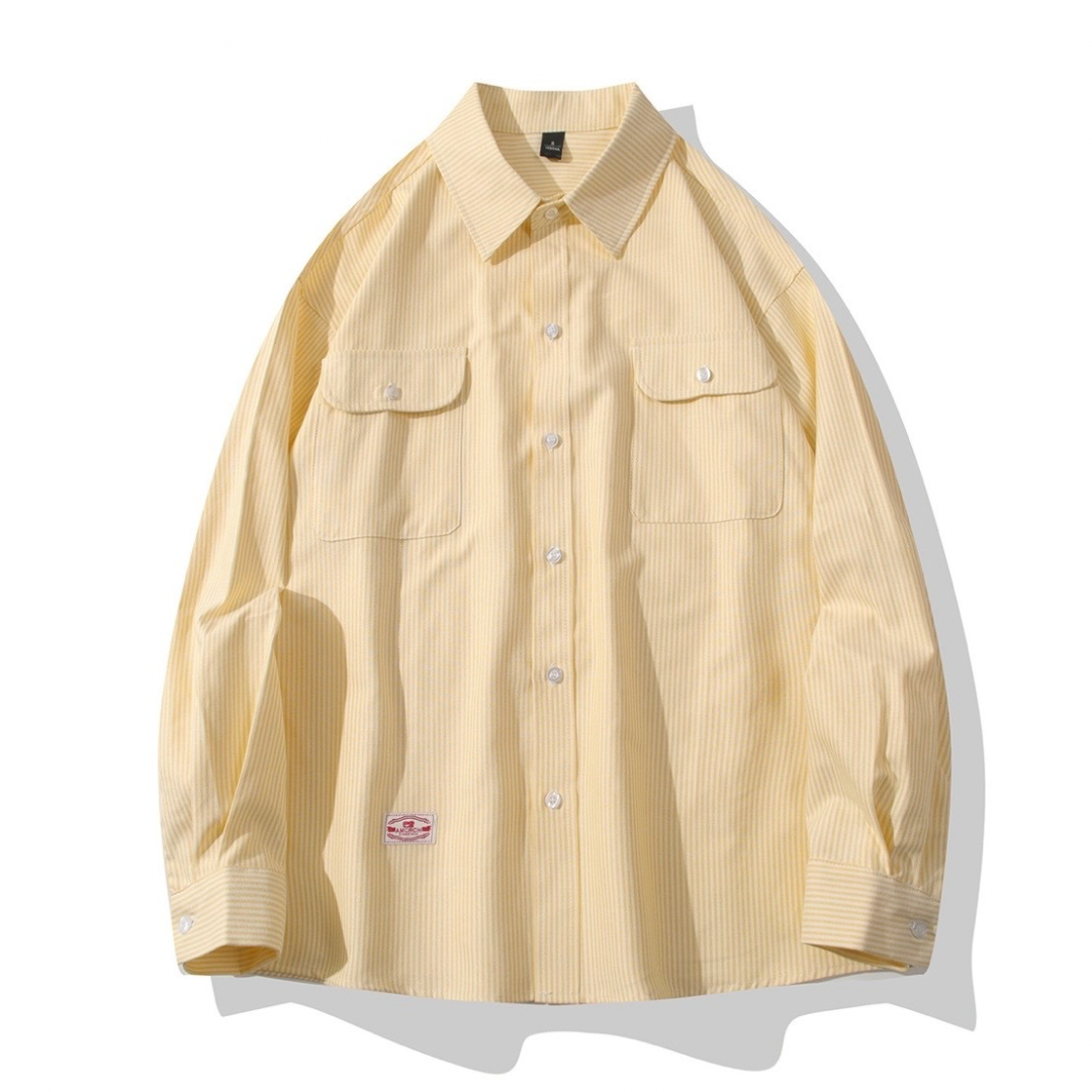ペールストライプ　フラップポケット　シャツ　N1207