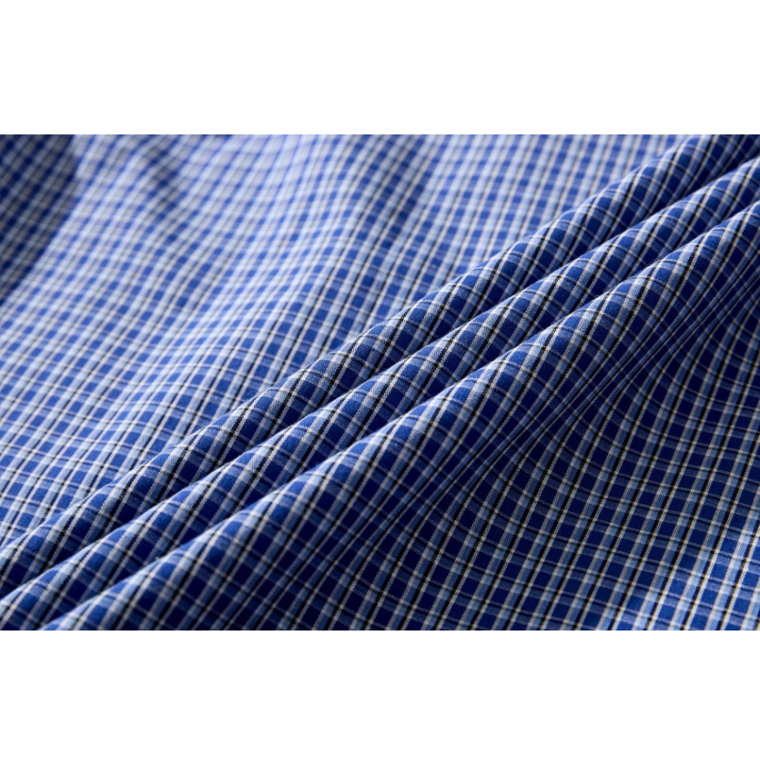 マイクロブルーチェック　プルオーバーシャツ　N1066