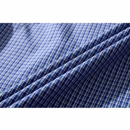 マイクロブルーチェック　プルオーバーシャツ　N1066