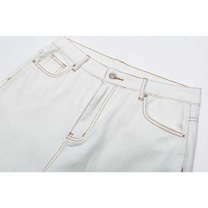 ブリーチホワイト　デニム　ワイドパンツ　N1056