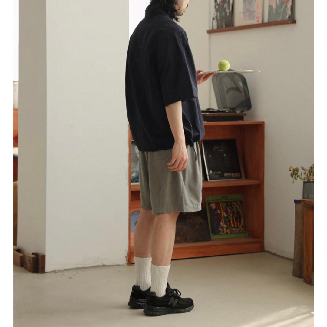 ミニカラー　布帛プルオーバー　半袖シャツ　N401