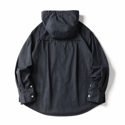 パッチワーク　フード　シャツジャケット　N1262