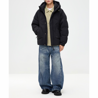 ダウン　ハイネックフード　ジャケット　N954