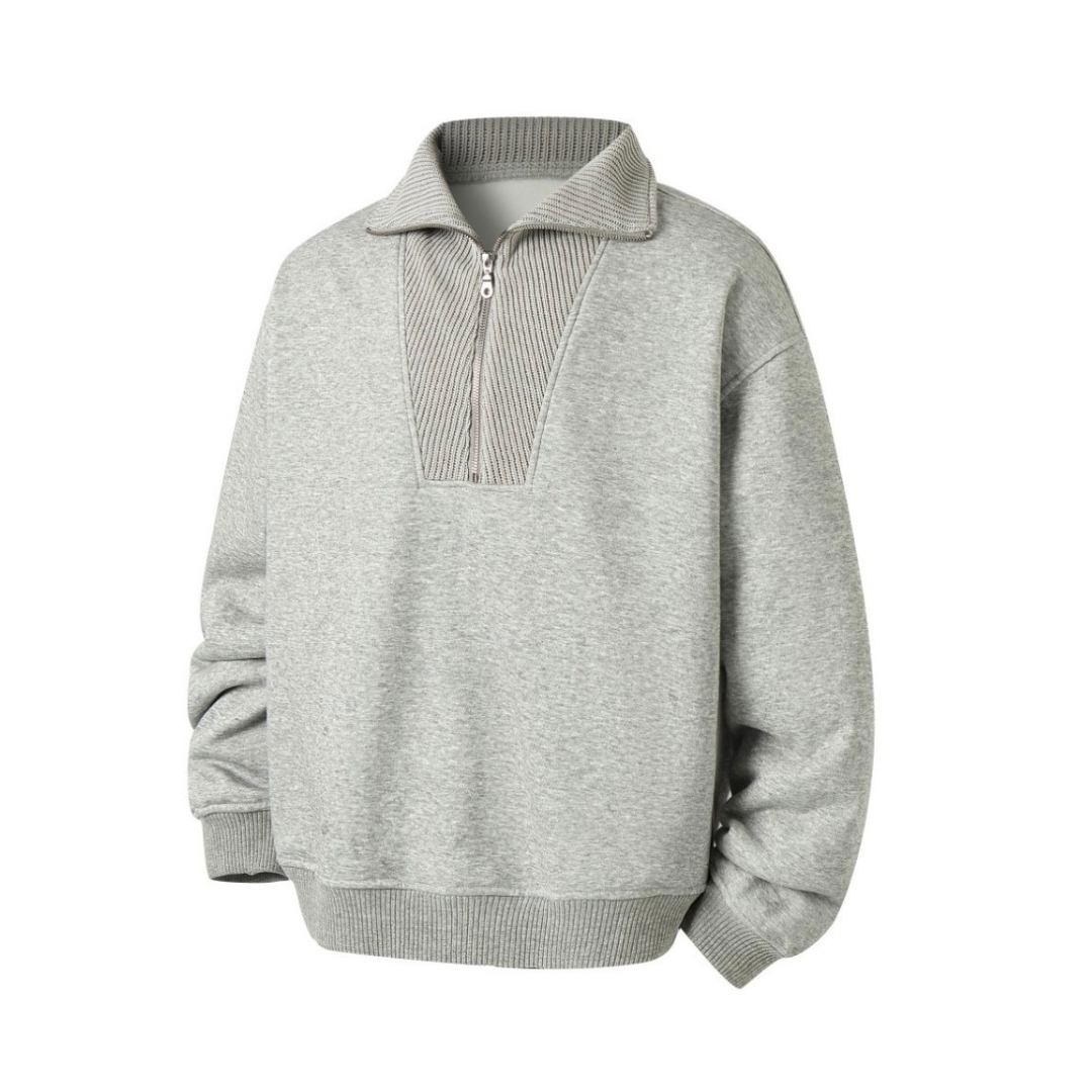 リブカラー　ハーフジップ　スウェット　N982
