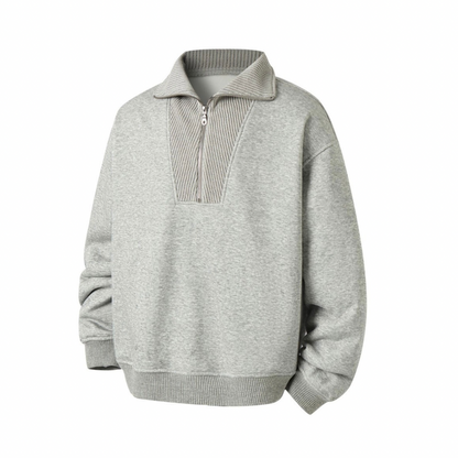 リブカラー　ハーフジップ　スウェット　N982
