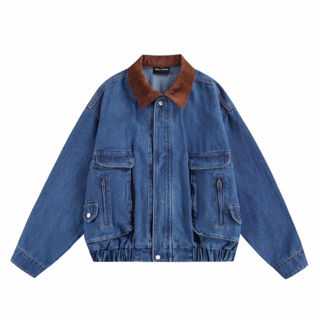Stretch Cotton Multi-Pocket Jacket N1266 ブルー