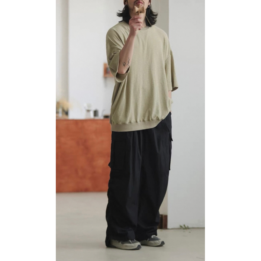 オーバーサイズ　ストレッチ　5分袖　Tシャツ　N1489