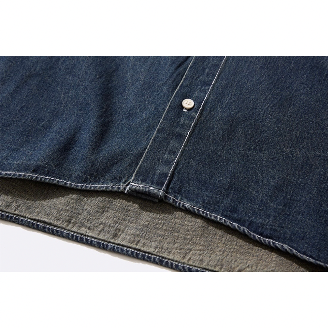 コットンポリ　センターライン　デニムシャツ　N1209