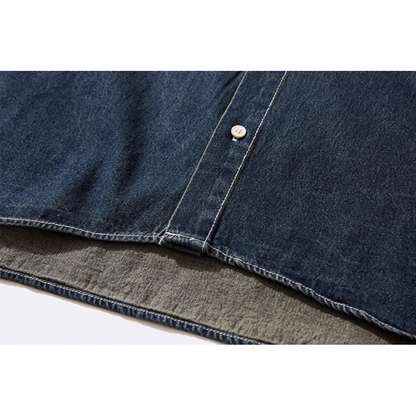 コットンポリ　センターライン　デニムシャツ　N1209