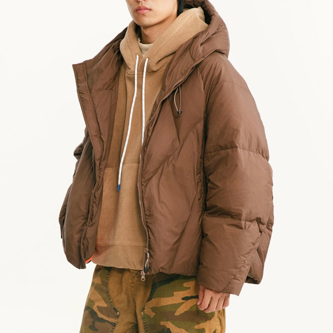 ホワイトダウン　ナイロン　フードジャケット　N955