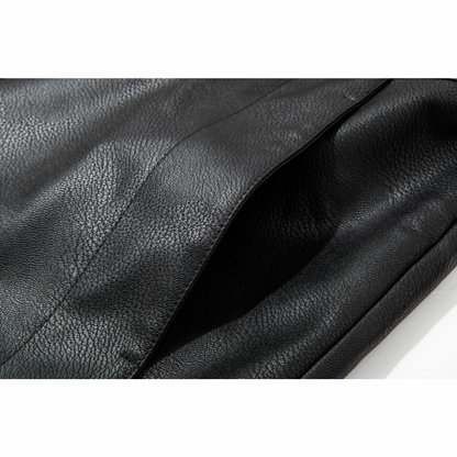 PUレザー　スタンドカラージャケット　N913