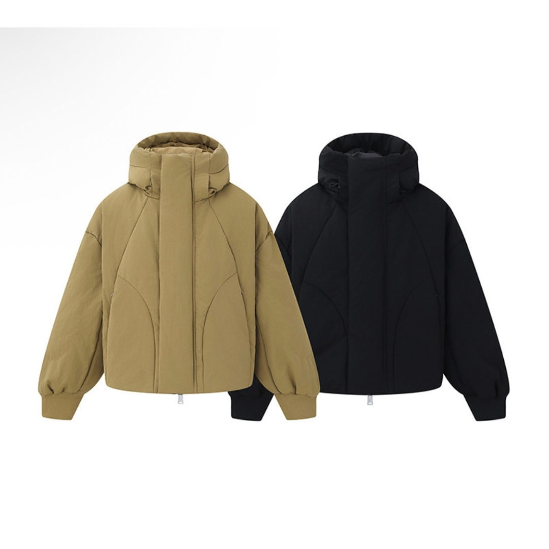 ホワイトダウン　変形パターン　フードジャケット　N915