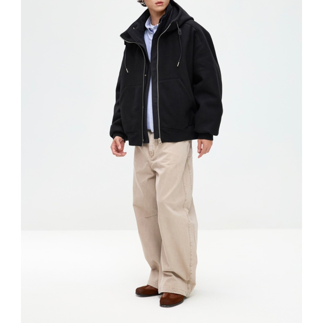 ダウンライナー　フェイクレイヤード　フードジャケット　N1007