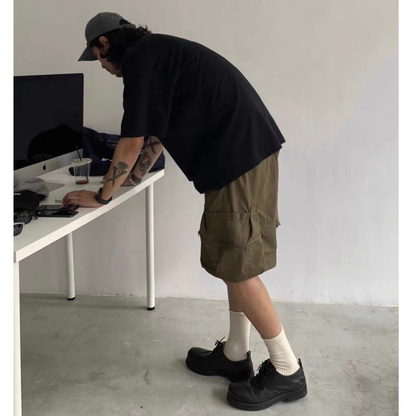 ベルテッド　ユーティリティ　ワイド　ショートパンツ　N284