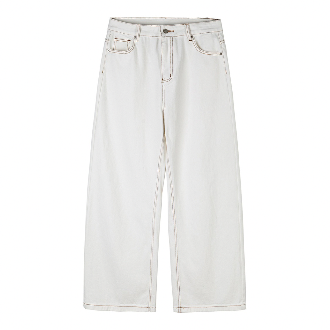 ホワイトデニム　ワイドストレートパンツ　N1098