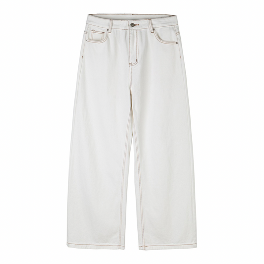 ホワイトデニム　ワイドストレートパンツ　N1098
