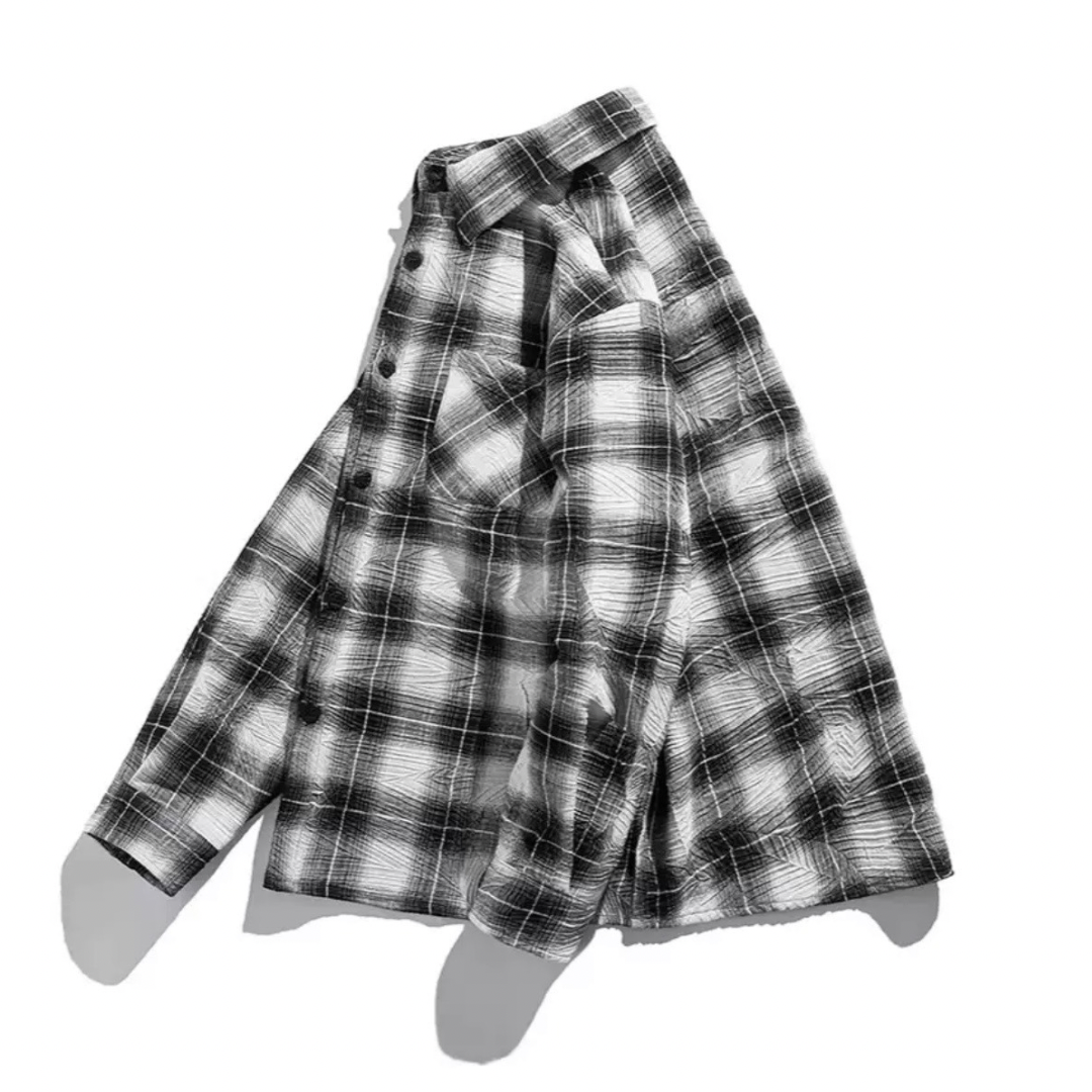 ウィンクルコットンPE　チェック　シャツ　N1215