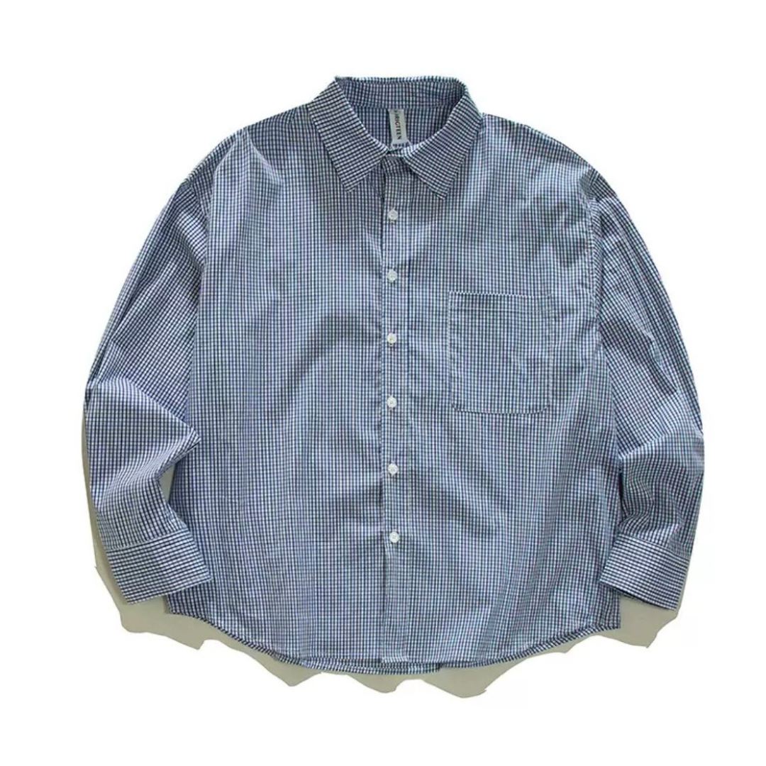 ストレッチコットンナイロン　マイクロチェック　レギュラーシャツ　N1259