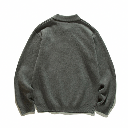 起毛天竺編み　ポロカラー　ニット　N903