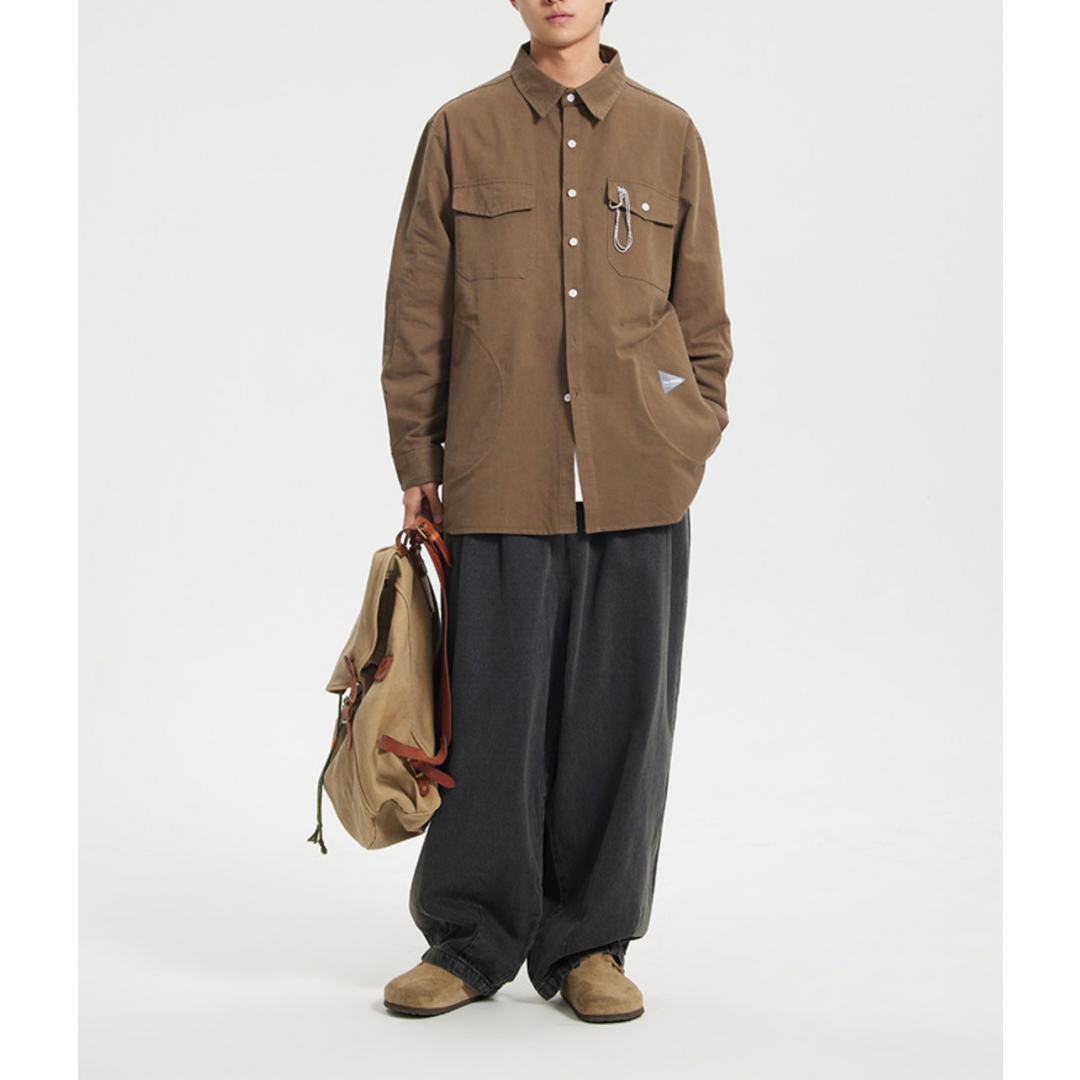 ビスコース混デニム　ビッグシルエット　パンツ　N973