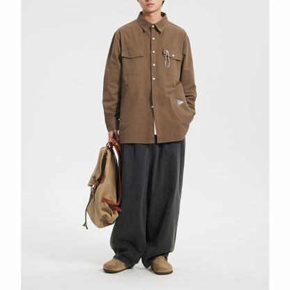 ビスコース混デニム　ビッグシルエット　パンツ　N973