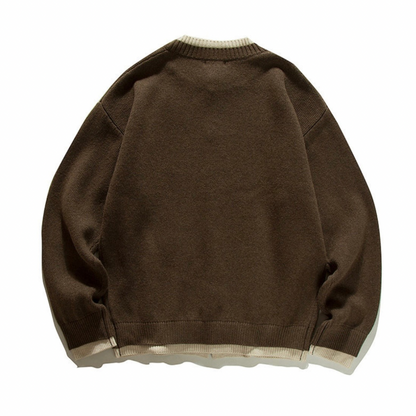 ミドルゲージニット　レイヤー　クルーネックカーディガン　N902