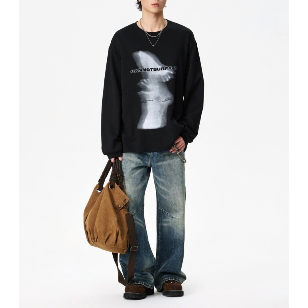 アウトフォーカス　長袖Tシャツ　　N1430