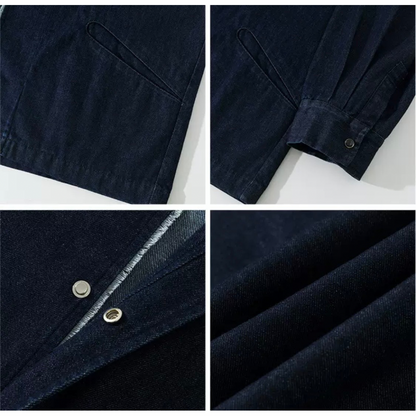 デニム　ノーカラー　カーディガン　N1260