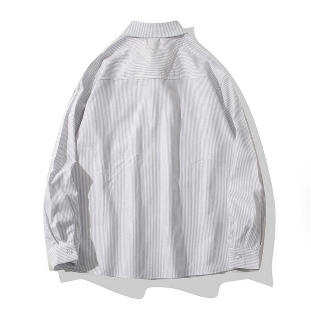 ペールストライプ　フラップポケット　シャツ　N1207