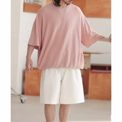 オーバーサイズ　ストレッチ　5分袖　Tシャツ　N1489