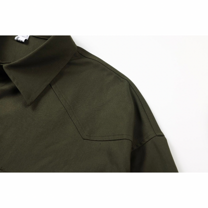 ポリエステル　ミリタリーシャツ　N1073
