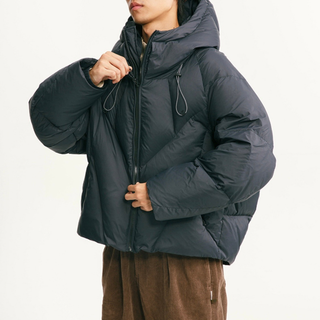 ホワイトダウン　ナイロン　フードジャケット　N955