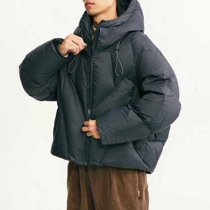 ホワイトダウン　ナイロン　フードジャケット　N955