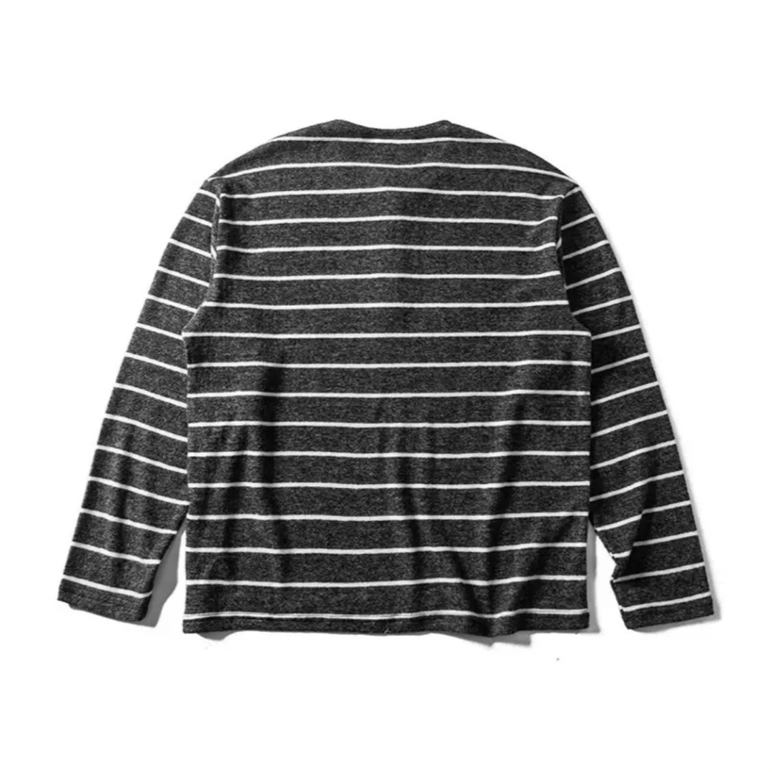 ヘンリーネック　ボーダー　長袖Ｔシャツ　N1223