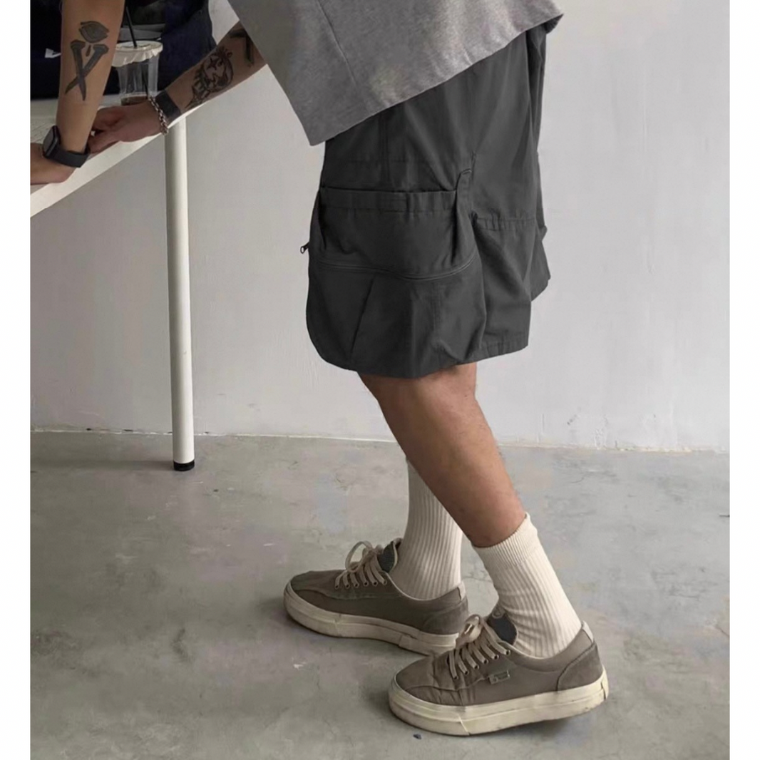 ベルテッド ユーティリティ ワイド ショートパンツ N284 グレー