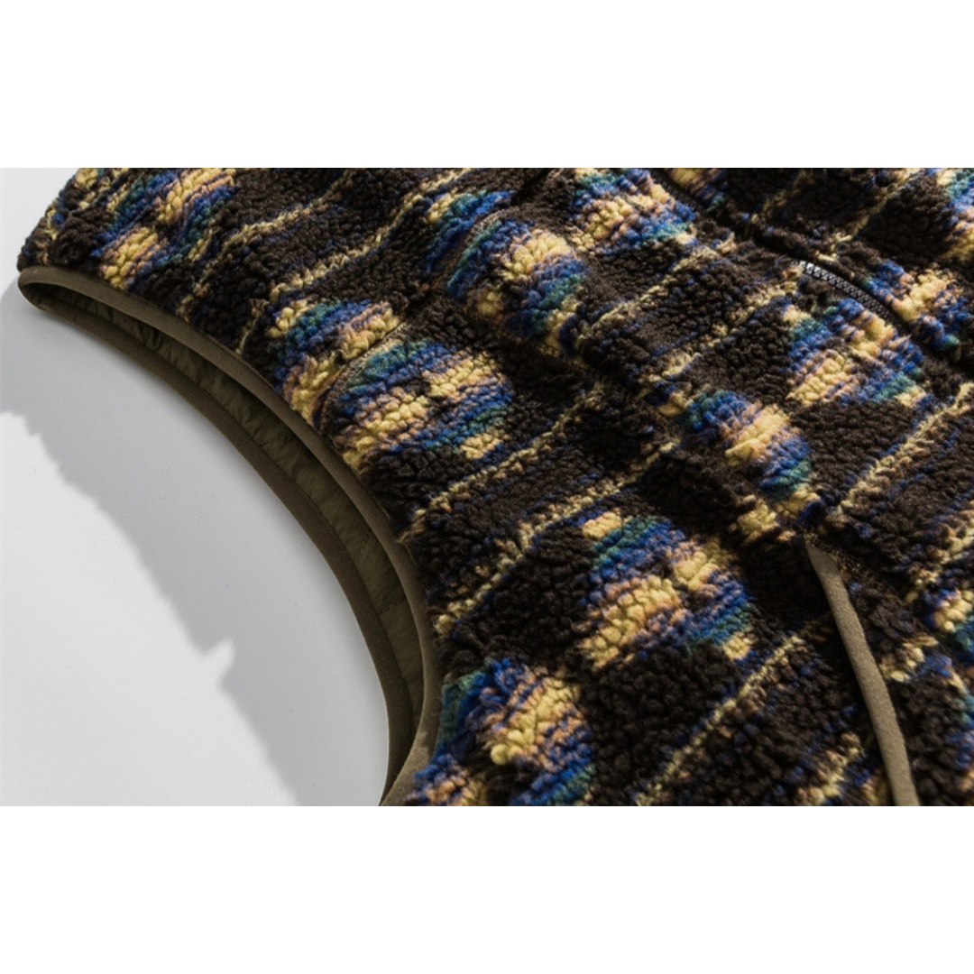 リバーシブル　ウェーブキルト＆フリース　ベスト　N819